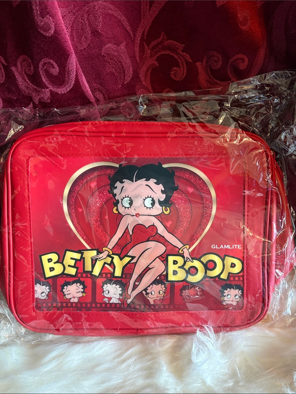 Betty Boop Red Cosmetic Bag by Glamlite